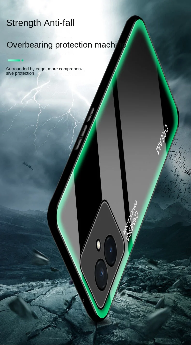 Funda protectora trasera para Huawei Honor 100 Pro, carcasa de teléfono con gradiente de vidrio templado duro, 100Pro - imagen 4