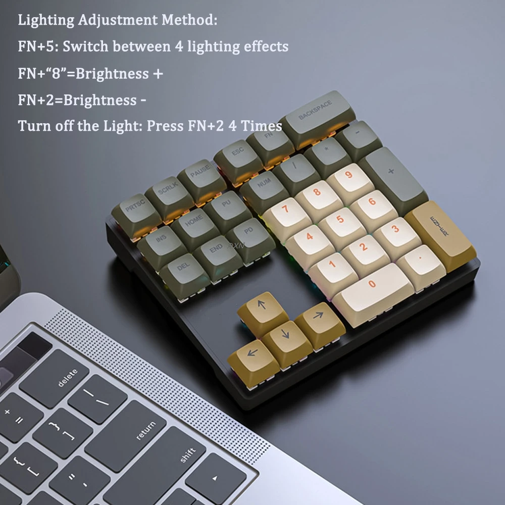 Teclado numérico mecánico con cable de 33 teclas con teclado de eje de luces multicolores para accesorios de ordenador portátil de negocios financieros - imagen 2