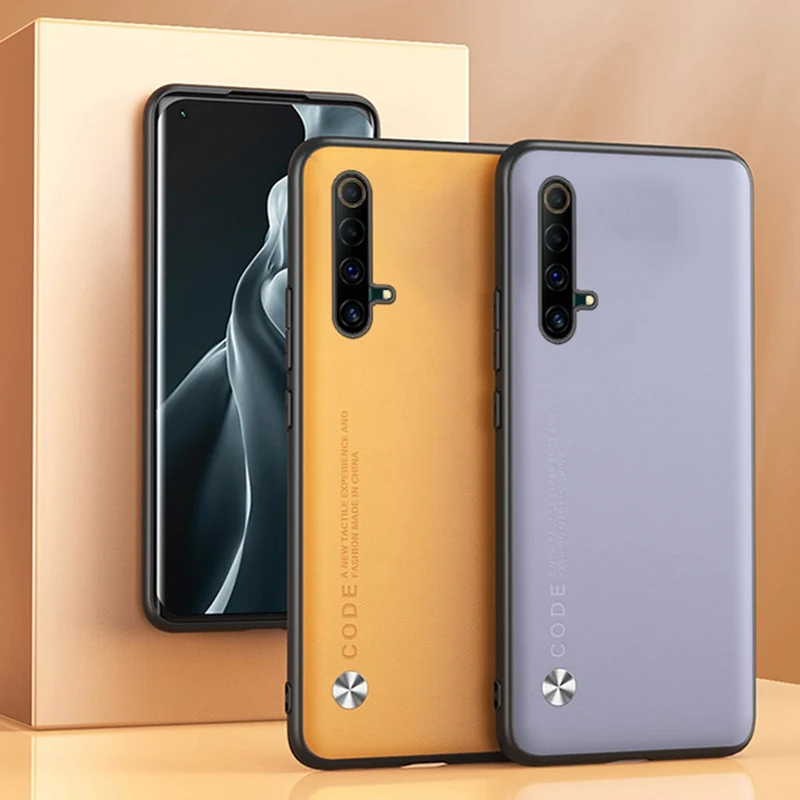Funda de cuero PU de lujo para Realme X3 SuperZoom, funda trasera de silicona mate, protección a prueba de golpes, funda de teléfono para Realme X50 5G - imagen 2