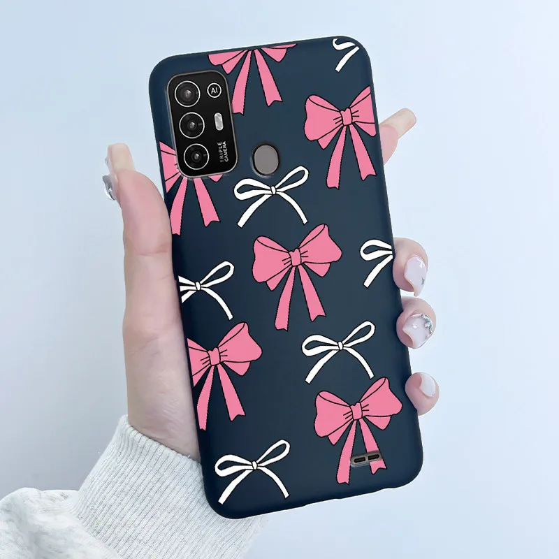 Funda para ZTE BladeA52 Blade A52 Lite, funda negra de TPU de silicona suave, funda de lujo con diseño de conejo de dibujos animados, divertida y bonita - imagen 4