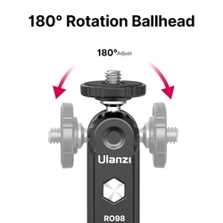 Ulanzi R098 Cabezal de Bola Doble Zapata Fría 360° para DSLR