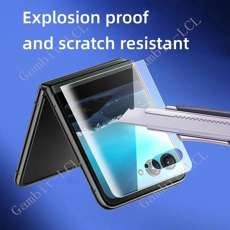 2 en 1 para Motorola Razr 50 Ultra 40 2019 2020 2022 50Ultra Razr40 Plus película de hidrogel suave hidráulica cubierta protectora de pantalla completa - imagen 3