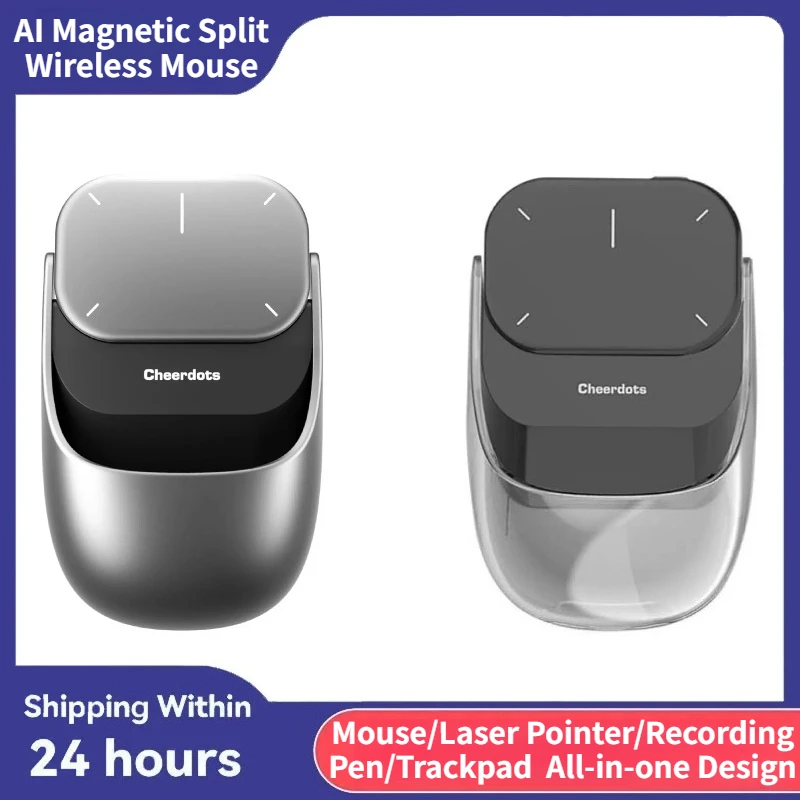 Cheerdots 2 ratón de aire desmontable panel táctil inalámbrico todo en uno bolsillo AI grabación ChatGPT ratón habilitado ratón para juegos personalizado - imagen 2
