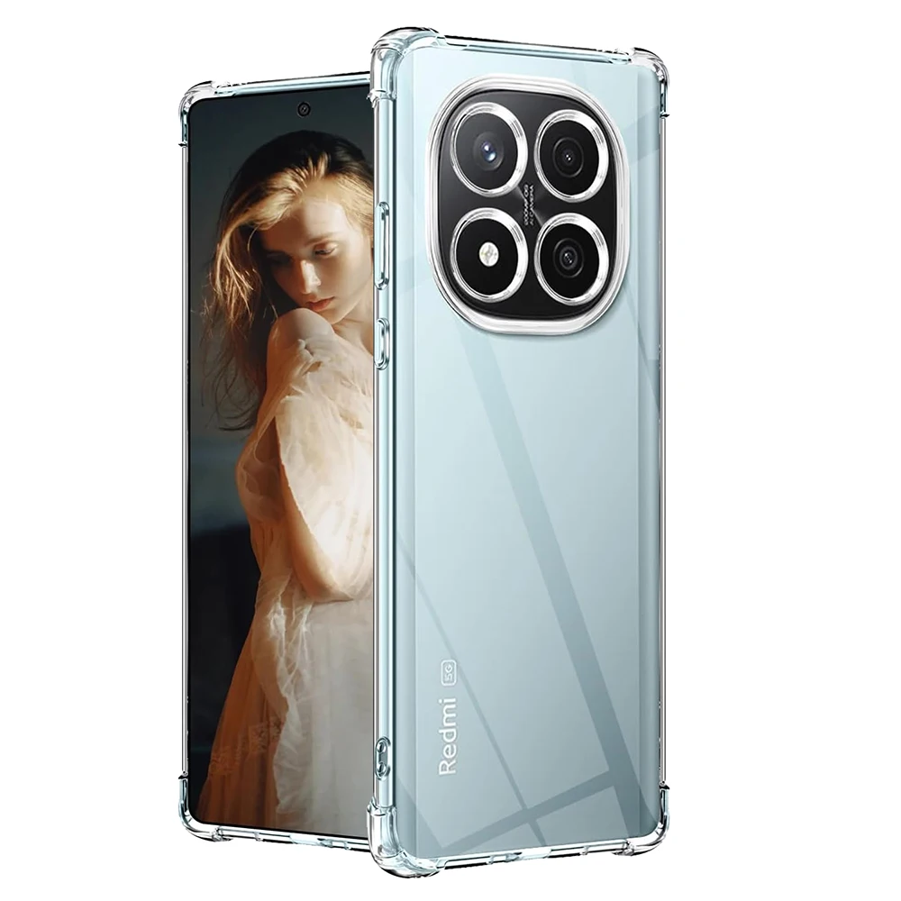 Funda transparente a prueba de golpes con Airbag para Xiaomi Redmi Note 14 Pro + 5G, funda ultrafina transparente para Redmi Note 14 Pro Plus 5G
