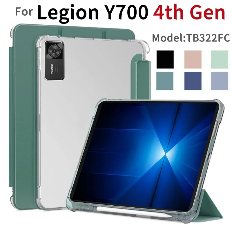 Para Lenovo LEGION Y700 2025 funda de 4. a generación 8,8 pulgadas TB322FC con portalápices funda de tableta suave triple para Y700 Gen 4 8,8"