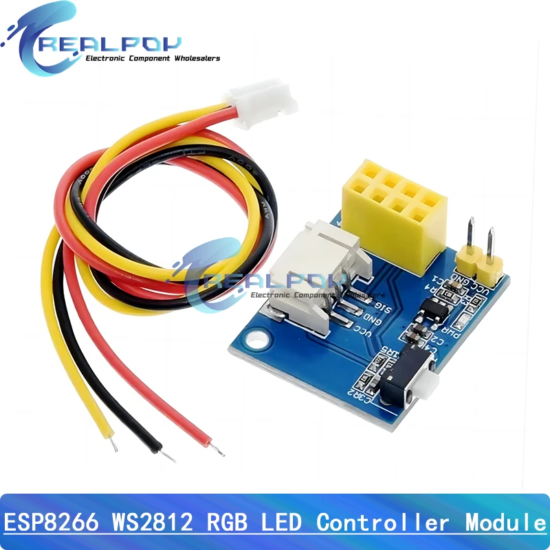 Módulo controlador LED ESP8266 ESP-01 ESP-01S WS2812 RGB para Arduino IDE WS2812 anillo de luz electrónico inteligente DIY con esp-01 - imagen 2