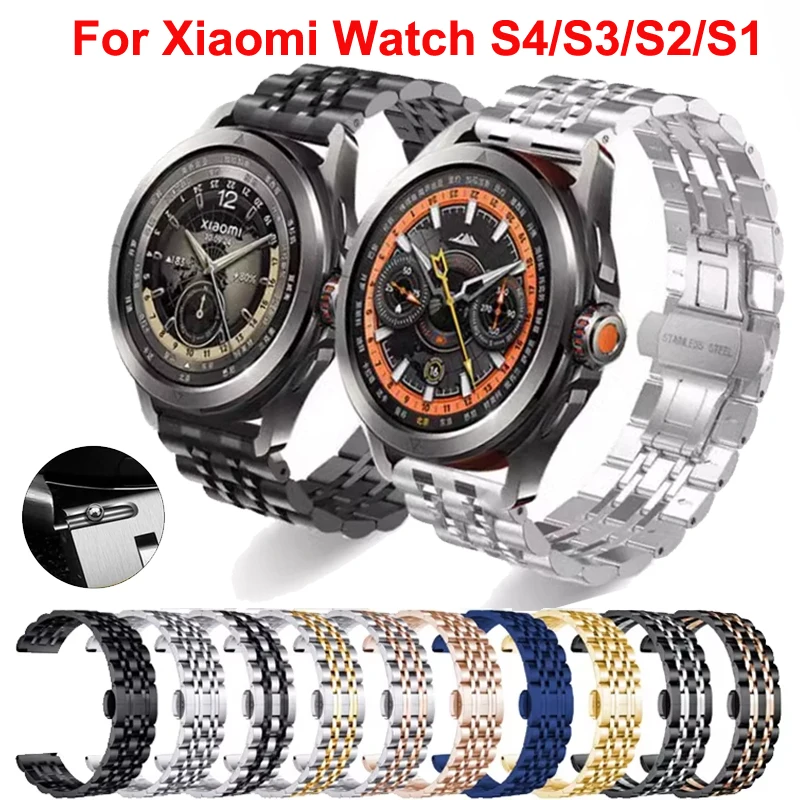 Correa de acero inoxidable para Xiaomi Watch S4, pulsera deportiva de Metal para Xiaomi Watch 2Pro S3 S2 S1Pro Active Mi Color2 - imagen 2