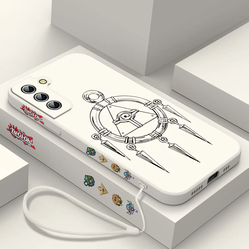 Yu Gi Oh Logo funda de teléfono para Samsung Galaxy S24 S23 S22 S21 S20 Pro FE Plus Ultra líquido cubierta de cuerda izquierda - imagen 4