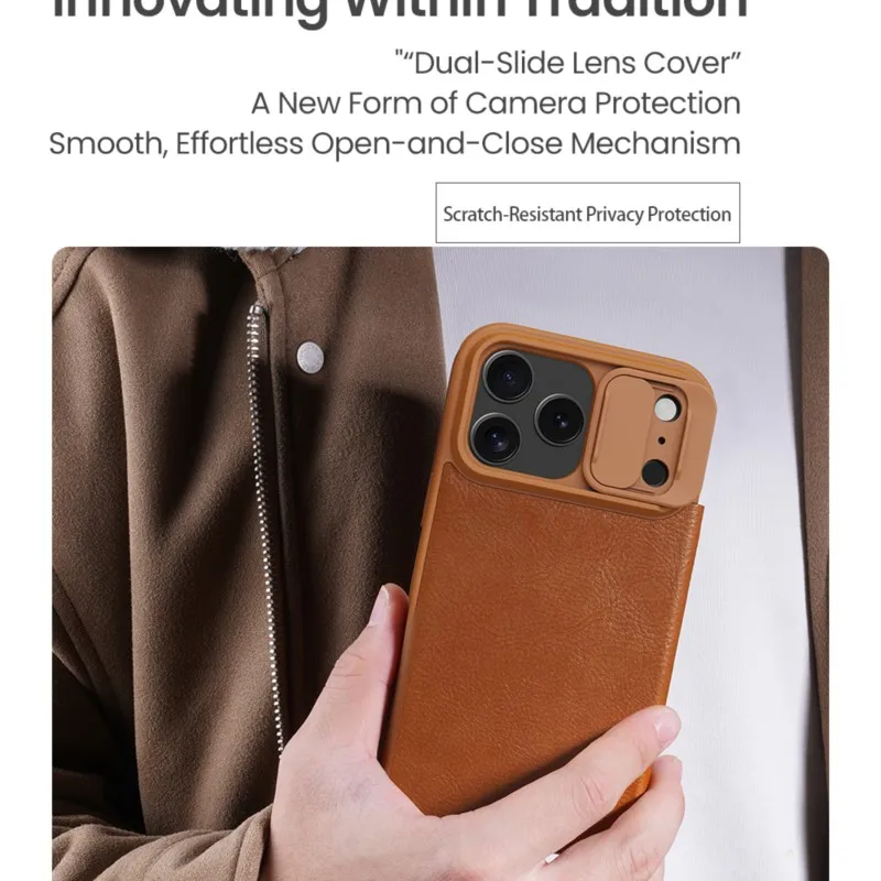 Para iPhone 17 Pro Max funda NILLKIN protección de cámara protección de lente cartera Funda de cuero con tapa Funda de cuero - imagen 3