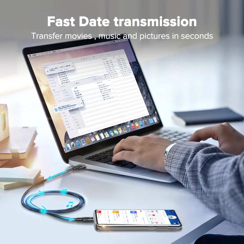 QOOVI-Cable de datos de carga rápida QC3.0, cargador de USB-C para Xiaomi, Samsung, Huawei, OnePlus, Poco F3, 3M, 7A, USB tipo C - imagen 4