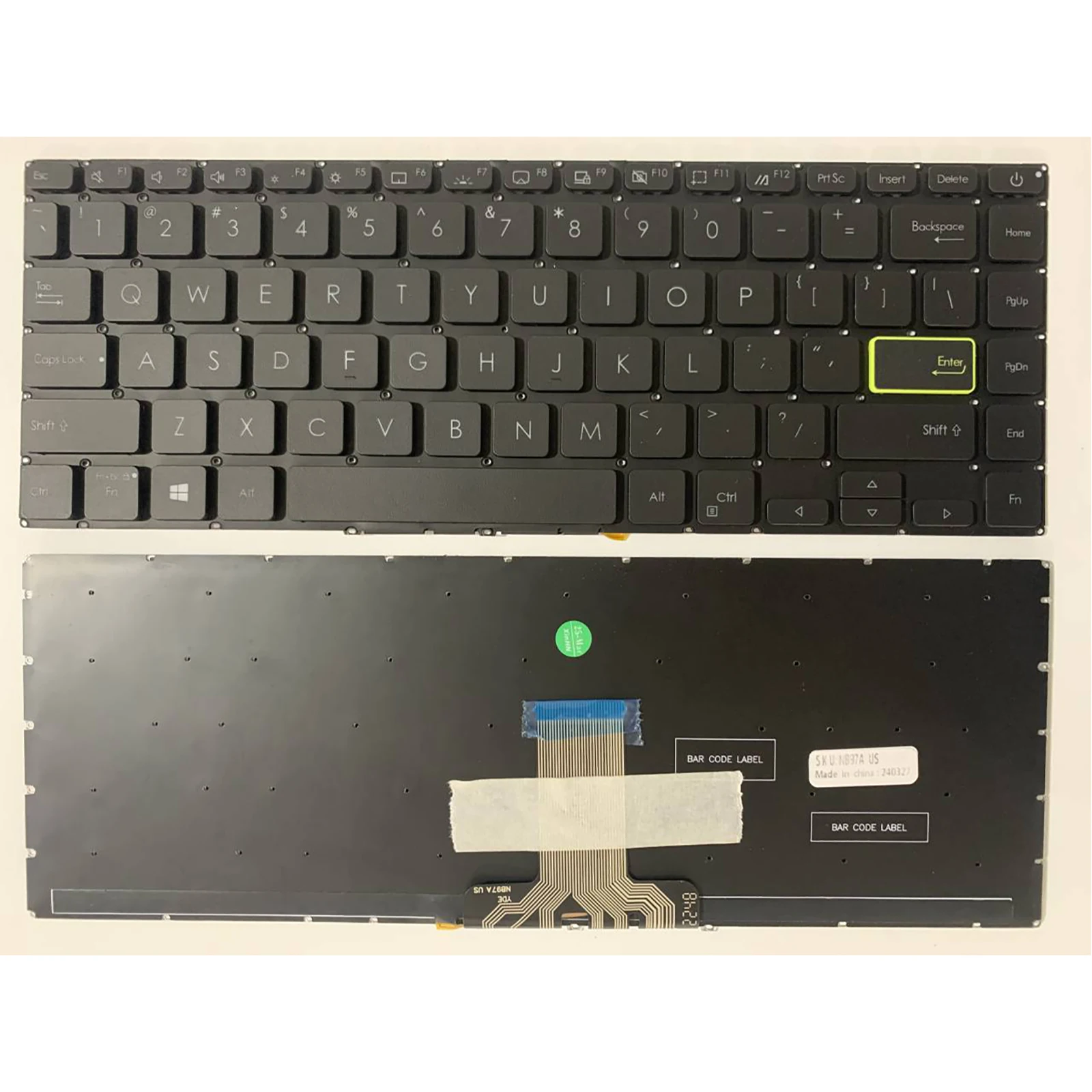 Teclado de ordenador portátil con diseño estadounidense para ASUS VivoBook S14 S433EA S433EQ S433FA S433FL S433JQ X421