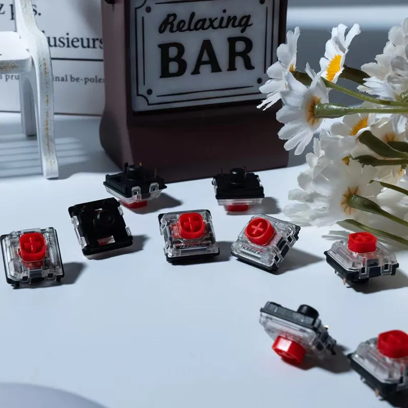 GATERON KS-33 interruptor de teclado rojo silencioso 2,0 de perfil bajo 3 pines RGB personalizado DIY Teclado mecánico de intercambio en caliente para juegos de oficina - imagen 4