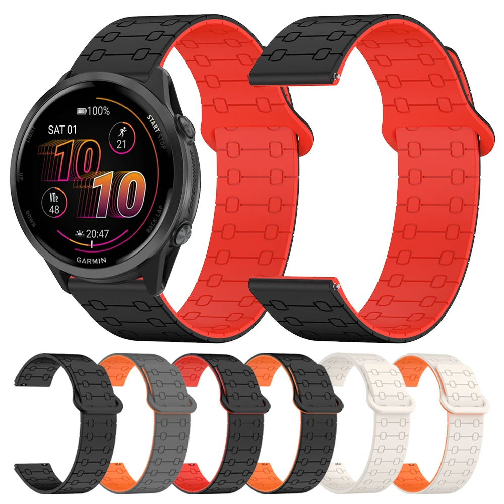 Bandas magnéticas de silicona de 22mm para Garmin Forerunner 570 47mm 255 Music 265 Venu 2 3 Vivoactive 4 pulsera para correa de reloj AMAZFIT