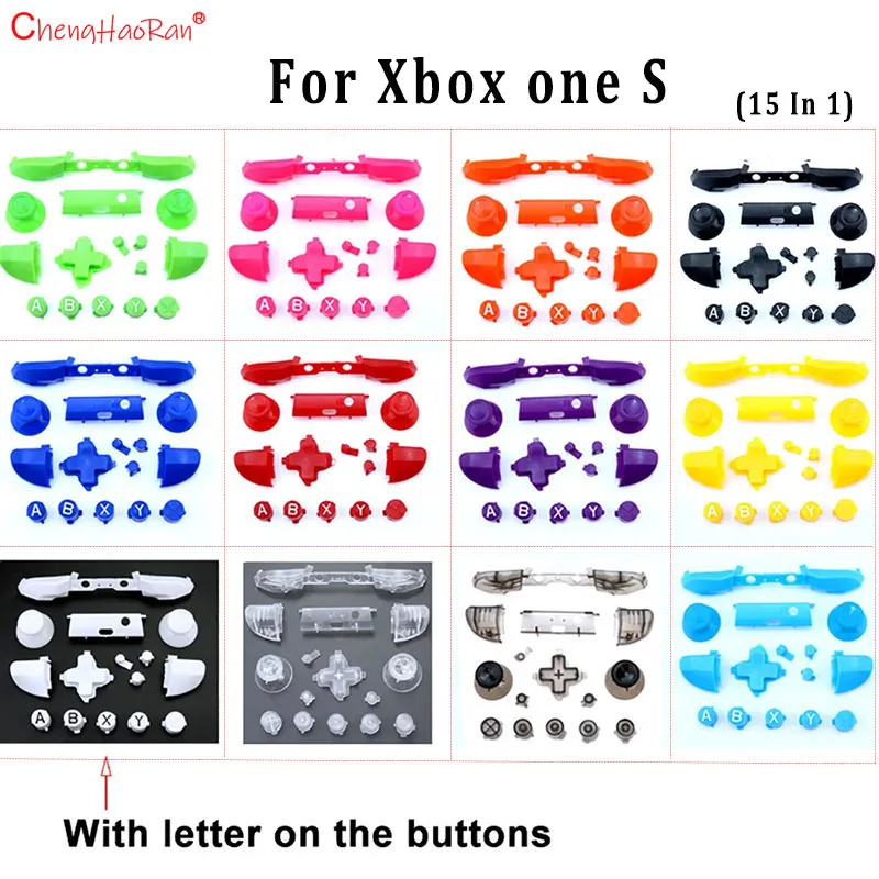 1 Juego de piezas de repuesto 15 en 1 para Xbox One S Dpad ABXY, rejillas de gatillo, tapa basculante, tira deflectora de llave de dirección cruzada - imagen 2