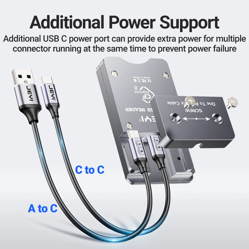JEYI-lector de tarjetas CFexpress, adaptador de tarjeta de memoria con carcasa de aluminio para Windows/MacOS/Android, USB 3,2 Gen2 10gbps CFE tipo B - imagen 3