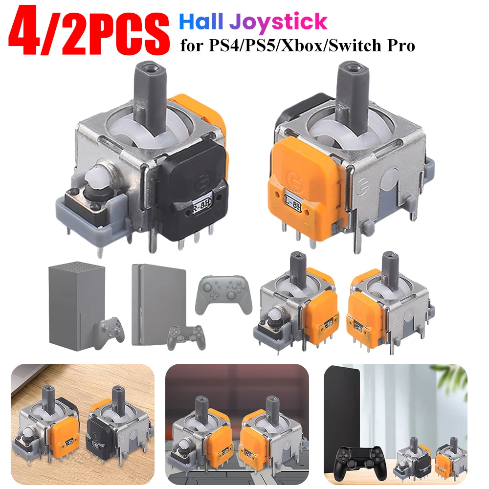 Reemplazo de Joystick de efecto Hall, Sensor 3D analógico, módulo basculante de Thumb Stick para PS5/PS4, piezas de reparación de controlador, accesorio de 2/4 piezas - imagen 2