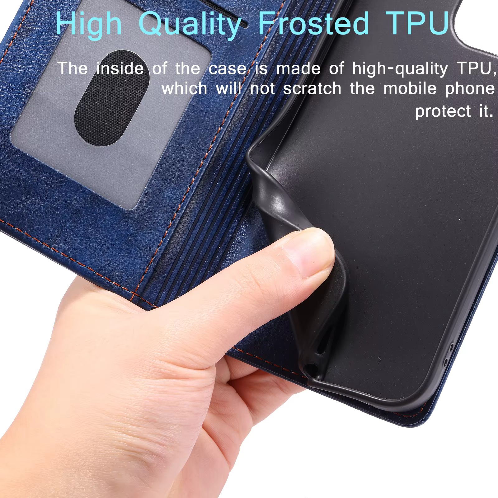 Funda de cuero para tarjetas de visita, cartera Solt para Samsung S23 Ultra S22 Plus S21 FE S20 A14 A24 A34 A54 A13 A23 A33 A53 A73 - imagen 5