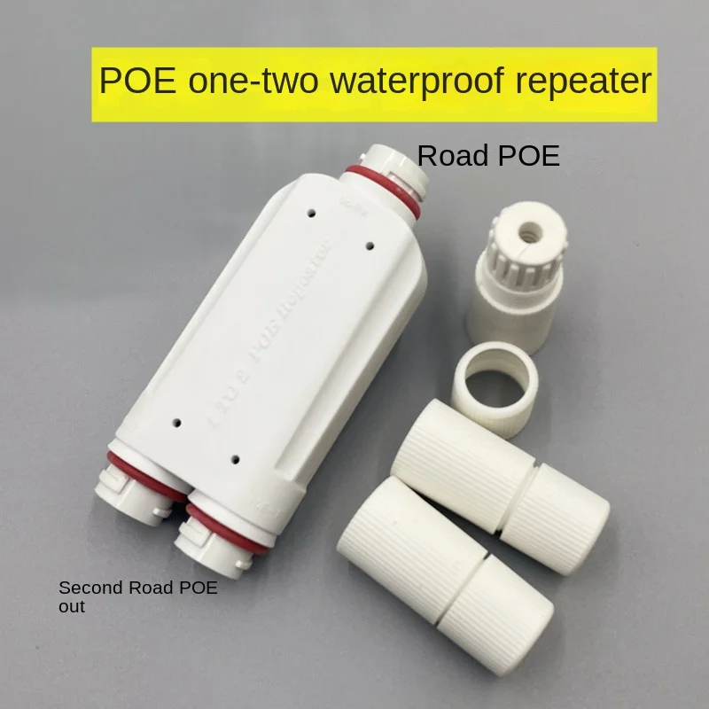 Repetidor POE impermeable de 2 puertos, extensor de 1 a 1/2 PoE con 44-55V, 30W, para exteriores, para cámara de interruptor POE