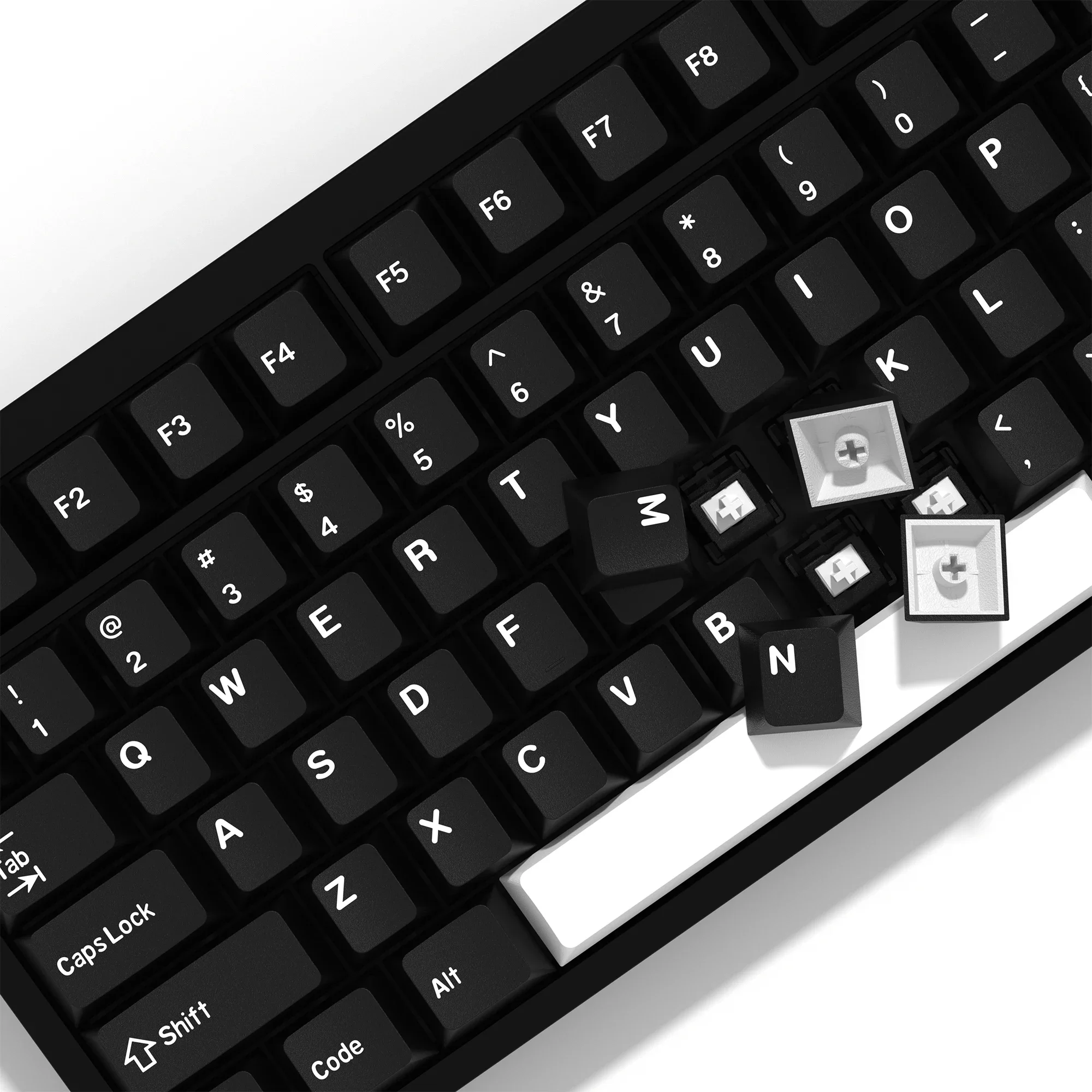 KBDiy-teclas Retro GMK WOB, perfil de cereza, teclas PBT de doble disparo en blanco y negro 7u para teclado mecánico para jugar, juego de teclas - imagen 5