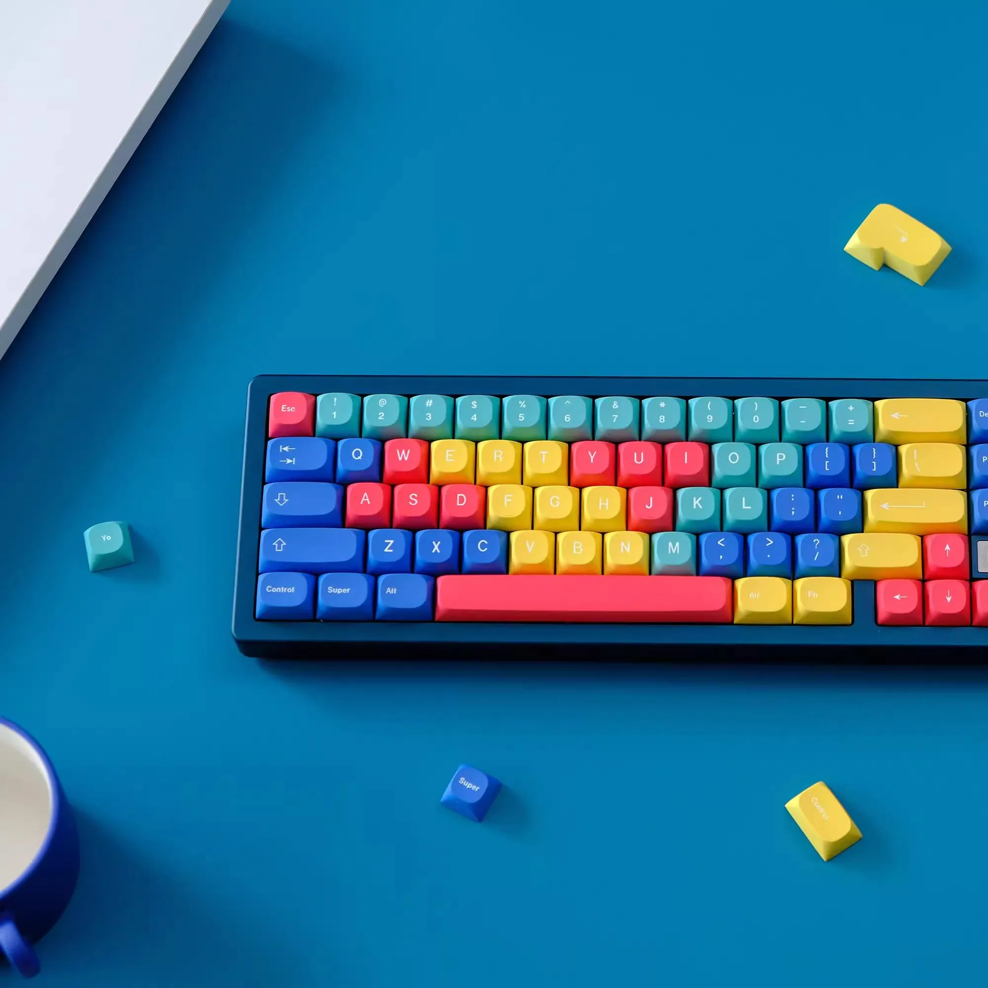 1 Juego de teclas de paneles GMK PBT, 5 lados, teclas subcama de tinte, teclas de perfil MA para teclado MX Switch Wooting 65 68 K75 F99 F87 - imagen 5