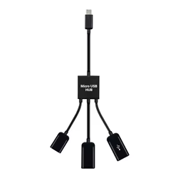 Adaptador de concentrador OTG Micro USB TYPE-C 3 en 1 para teléfono inteligente/tableta divisor Micro USB Compatible con Apple, Samsung, Lenovo, Asus