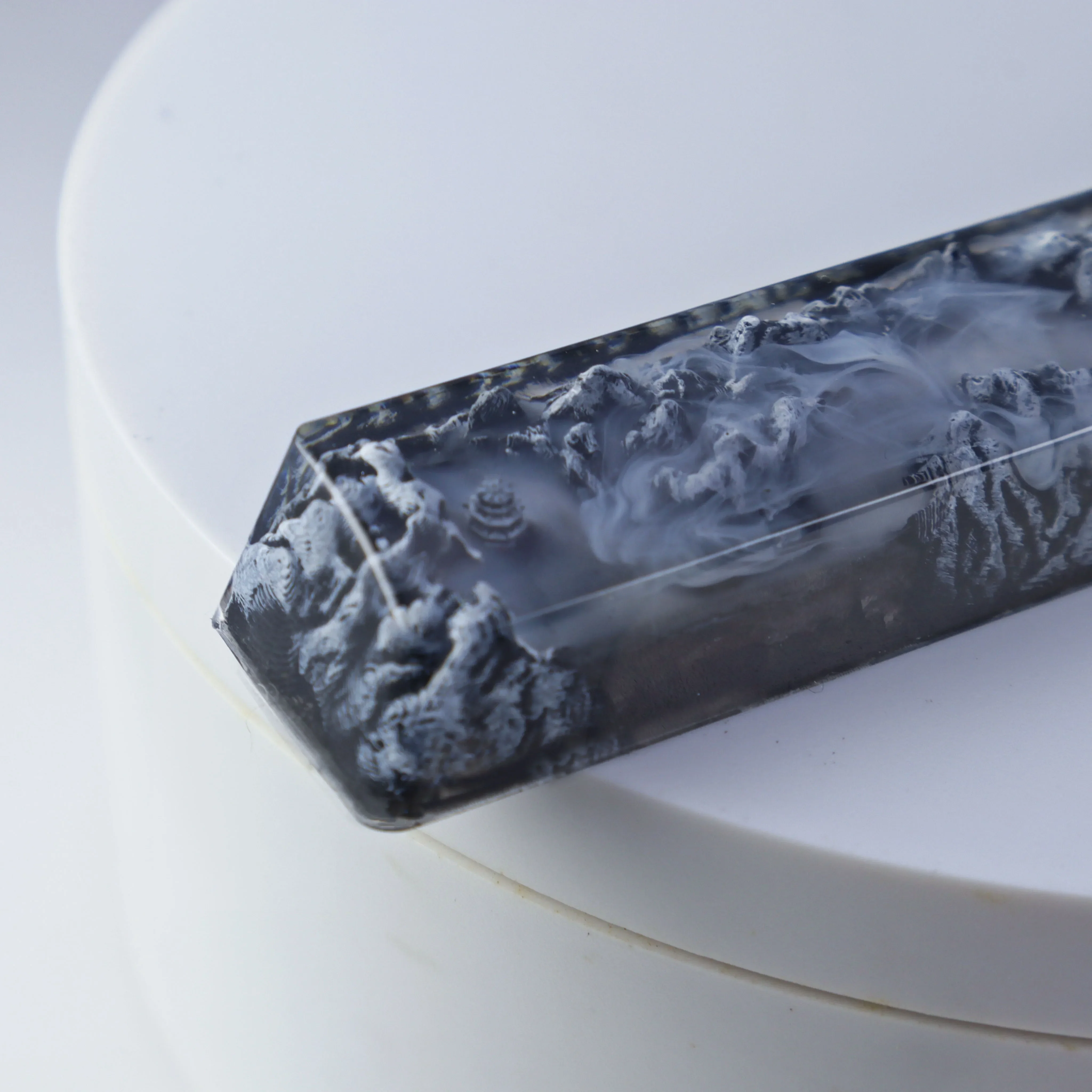 Teclas de teclado mecánico 6.25U, teclas de barra espacial de tinta de paisaje hechas a mano personalizadas, teclas de goteo de resina artesanal, regalo de cumpleaños - imagen 5