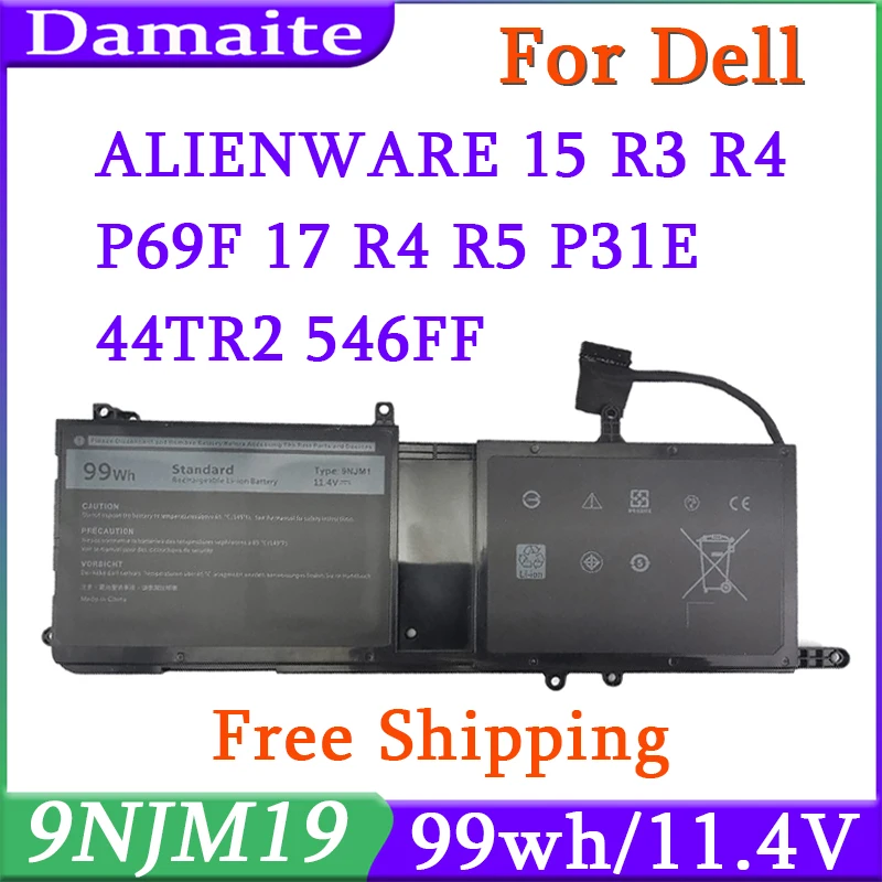 9NJM1 99WH batería del ordenador portátil para Dell Alienware 15 R3 R4 17 R5 serie MG2YH HF250 0546FF 0HF250 44T2R P69F002 P69F P31E P31E001