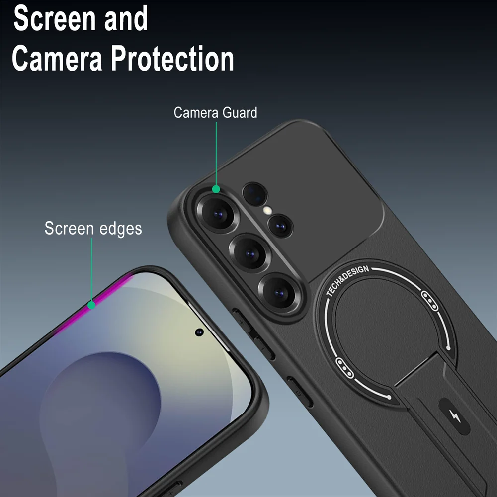 Funda de teléfono con soporte plegable magnético de lujo para Samsung S26 S25 Edge S24 Plus FE S23 S22 Ultra A56 A55 A54 A52 A16 A15 A12 - imagen 5