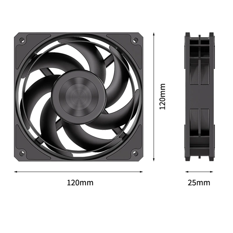 TEUCER-ventilador enfriador de CPU para ordenador, 120mm, alto rendimiento, 3000RPM, ventiladores de refrigeración de bajo ruido para CPU/PC de juegos y radiador de refrigeración por agua - imagen 5