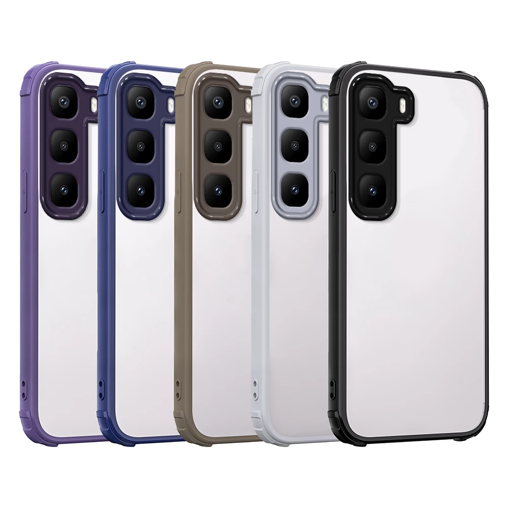 Para Infinix Hot 60 Pro Plus funda transparente a prueba de golpes de cuatro esquinas para Infinix Hot60 Pro 60i 50 4G cubierta trasera mate anticaída - imagen 2