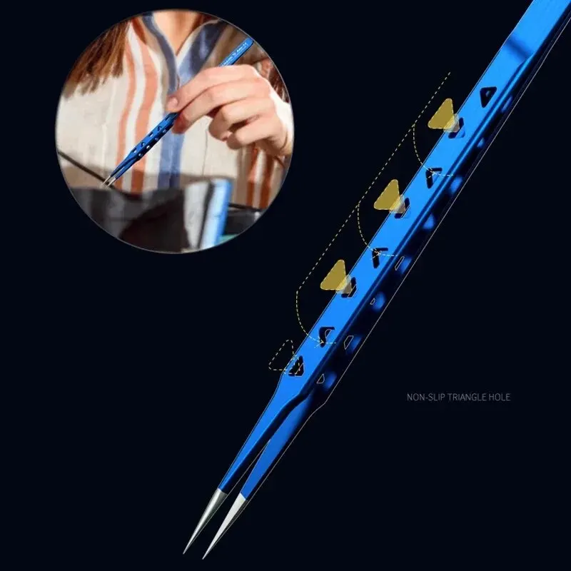 Pinzas mecánicas Aac-14 no magnéticas de alta dureza, 8 huecos, disipador de calor, pinzas precisas de acero inoxidable, reparación de Chip IC PCB para teléfono - imagen 3