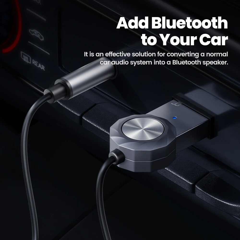 Toocki Bluetooth 5,1 Adaptador receptor de Audio para coche Dongle Cable de resorte USB a conector de 3,5mm Kit manos libres para transmisor BT de Audio para coche - imagen 3