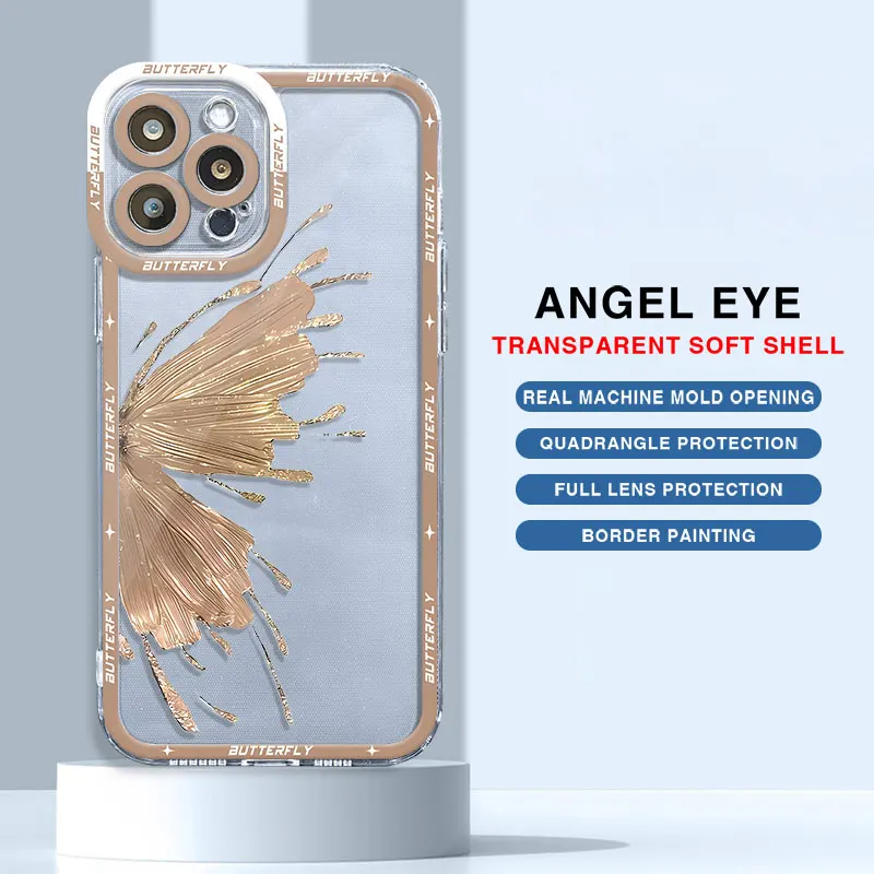 Hermosa funda de teléfono con diseño de mariposa para Samsung Galaxy S20 FE S22 Plus S24 Ultra S23 FE S21 S21 funda de silicona Ultra transparente - imagen 5