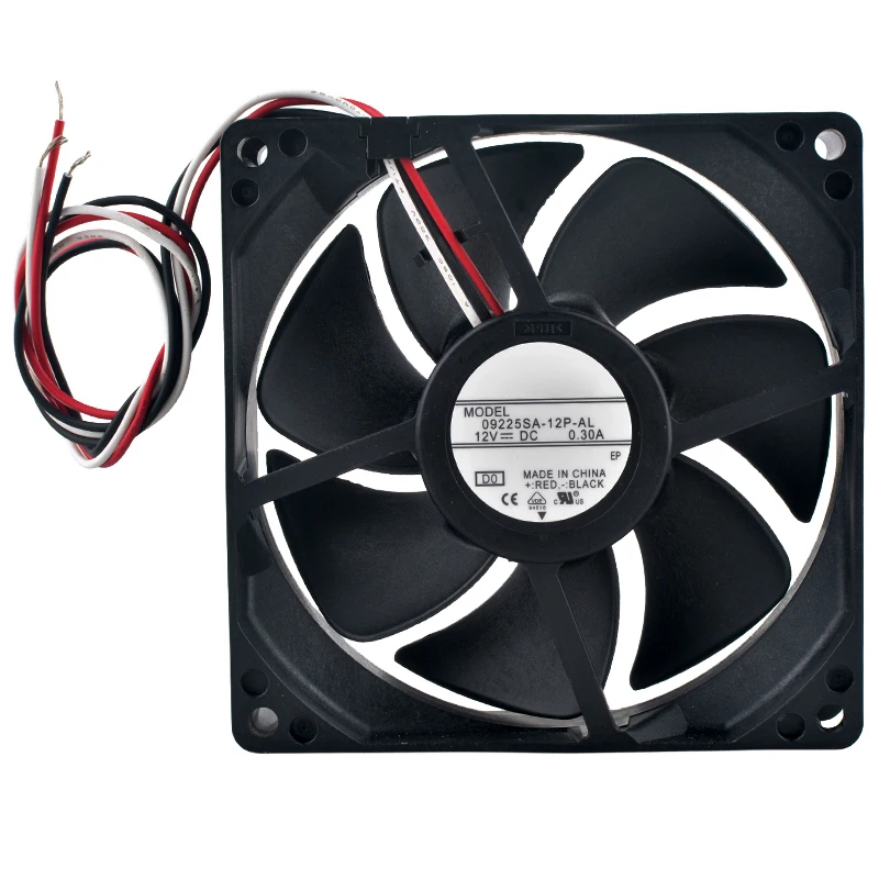 09225SA-12P-AL Ventilador de enfriamiento de flujo axial 92 mm x 92 mm x 25 mm DC12V 0.30A 3550 rpm 58.9 CFM 9,2 cm para convertidores de frecuencia de energía