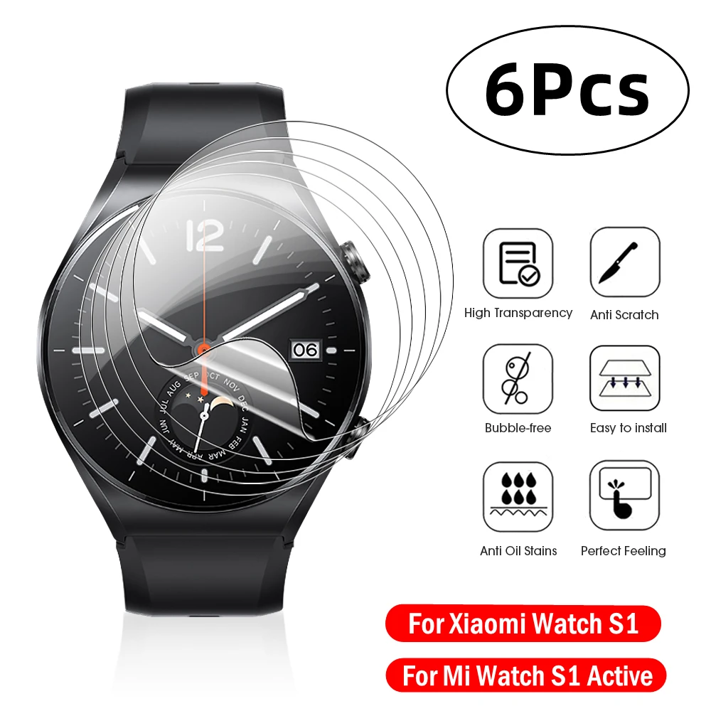 Película protectora de pantalla suave para Xiaomi Watch S1 Active/S1Pro, películas protectoras antiarañazos para Xiaomi Mi S1 S1active