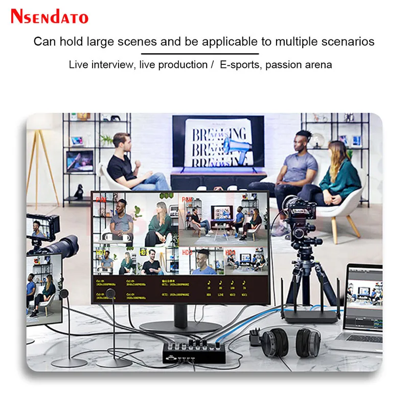 Codificador de vídeo H.265 SDI HDMI, conmutador mezclador para TV, transmisión en vivo, 4 canales, HDMI, vídeo, codificador continuo, interruptor de Director con PIP - imagen 5