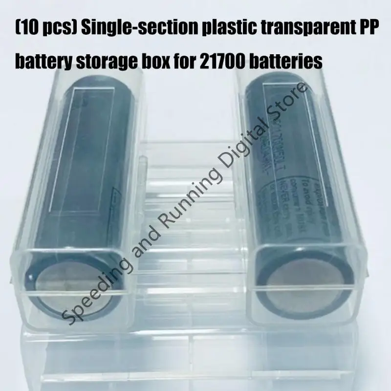 Caja de almacenamiento de batería 21700, soporte de batería de ranura única, caja de plástico transparente con cubierta, 10 Uds. - imagen 3