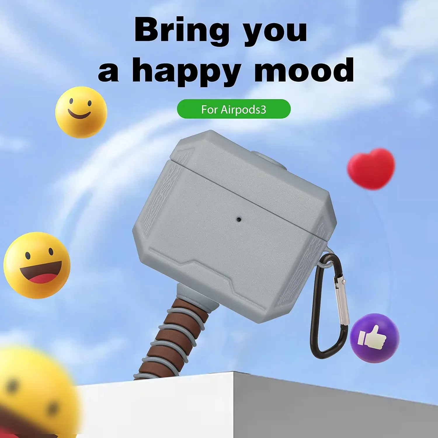 Para Airpods 1 2 3 Pro Pro 2 funda bonita de dibujos animados Thor Hammer funda de silicona para auriculares accesorios cubierta - imagen 3