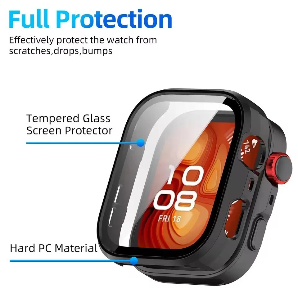 Funda de cristal + bucle de nailon de campo para Huawei Watch Fit 4 4Pro, pulsera deportiva para Huawei Watch Fit 3, funda protectora de pantalla - imagen 3