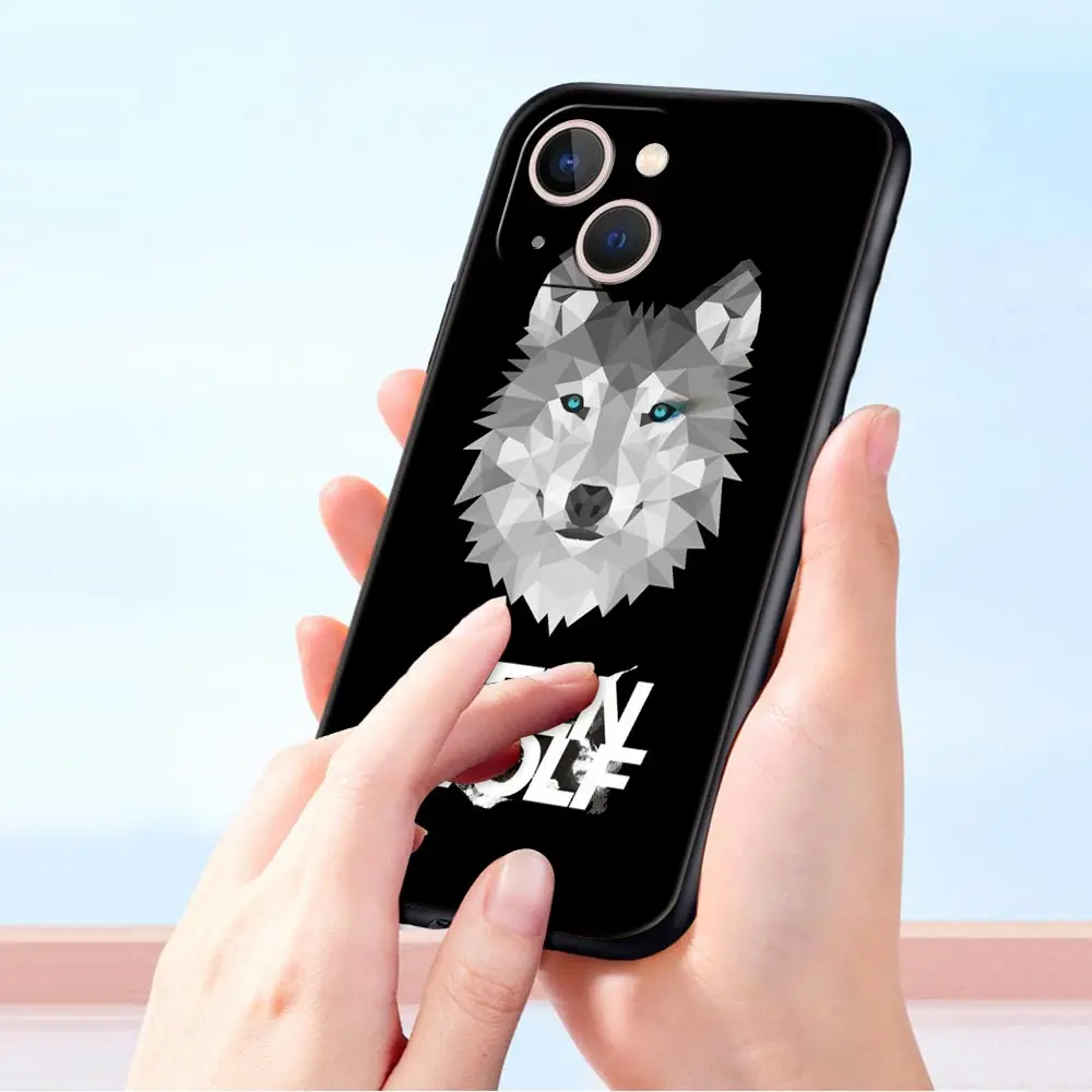 Funda de teléfono de lujo The Wolf para iPhone 13, 15, 14, 12 Mini, 11 Pro MAX, XR, X, SE, XS, 7, 8 Plus, cubierta protectora de silicona negra - imagen 5