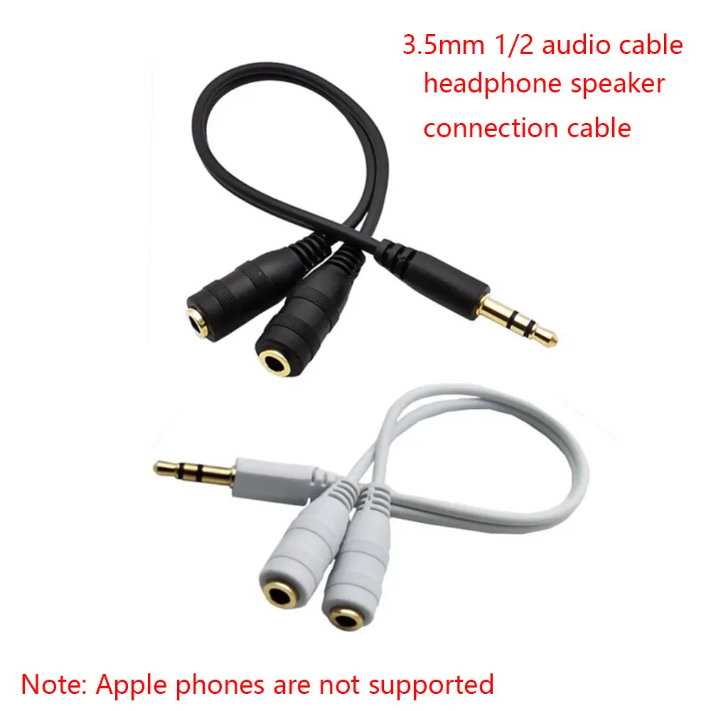 1 divisor de auriculares (sonido Hi-Fi) 3,5mm macho a 2 puertos 3,5mm hembra divisor 3,5mm Cable de extensión Audio estéreo Y divisor