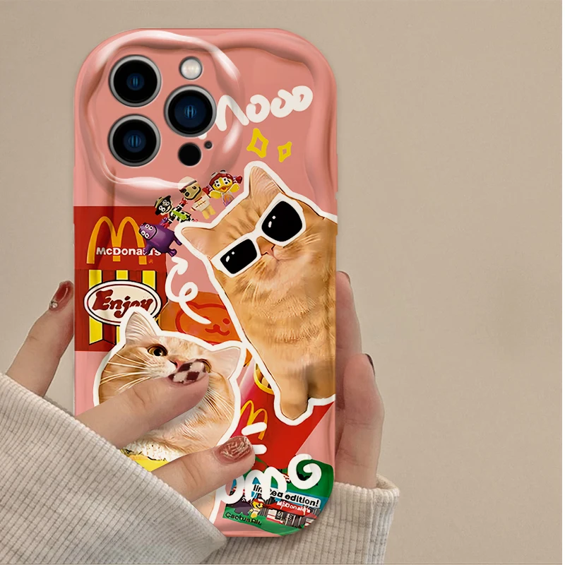 Funda de silicona con diseño de gato y perro para iPhone, carcasa protectora a prueba de golpes para modelos 16, 15, 14, 13, 12, 11 Pro Max, X, XR, XS, 8, 7 Plus, SE 2020 - imagen 2