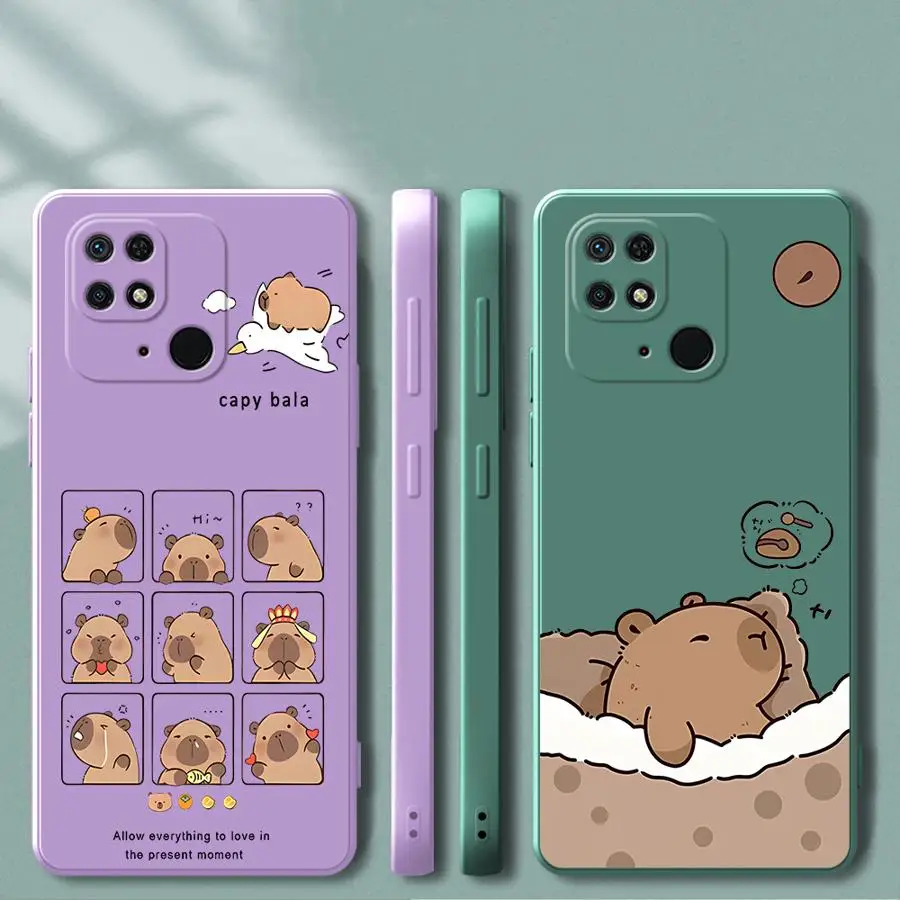 Funda de teléfono para Xiaomi Redmi K40 10 14C 9 8 A1 A2 12C A3x 13C K60 funda suave dibujos animados lindo capibara