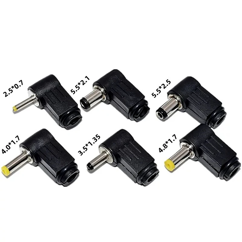 Enchufe CC codo de 90 grados 5,5*2,1mm conjunto de cableado de enchufe de alimentación CC 5,5*2,5mm tipo de cable de soldadura 2,5*0,7/3,5*1,35/4,0*1,7/4,8*1,7 - imagen 2