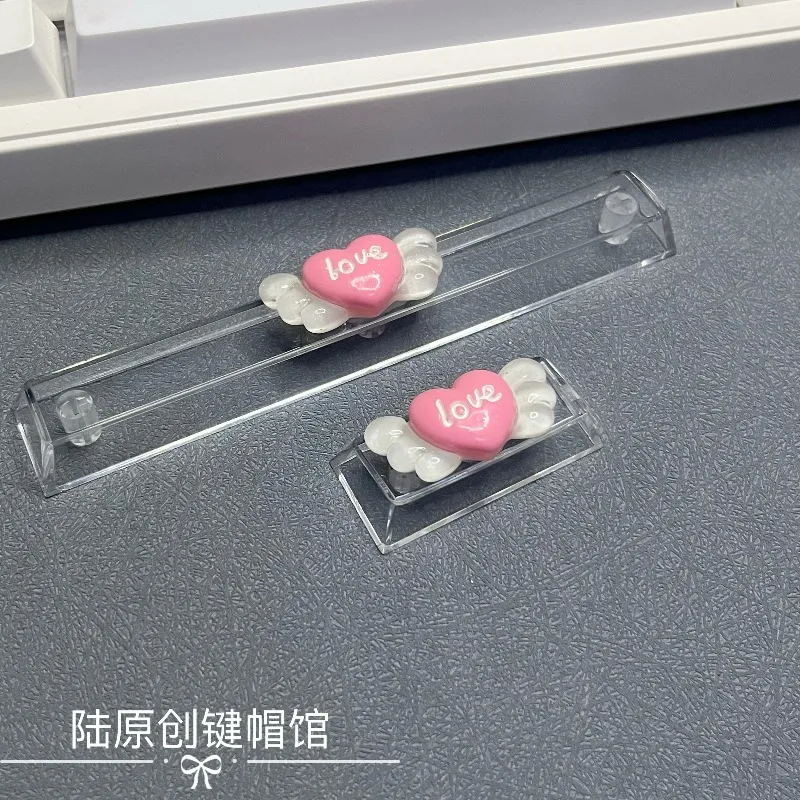 Teclas personalizadas con alas de amor, teclas espaciales transparentes, entrada 6.25U 2.25U, perfil de cereza, teclas decorativas, Teclado mecánico - imagen 2
