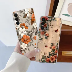 Funda Samsung Galaxy M15 5G de Silicona Transparente Floral
