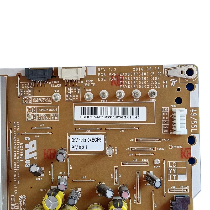 EAX 66773401   (1,8) (2,0) Placa de alimentación LGP55L-16UL6 para TV 49UH6500 49UH770V 49UH652T 55UH650V 55UH668V 55UH661V 55UH7650 55UH6500 - imagen 2