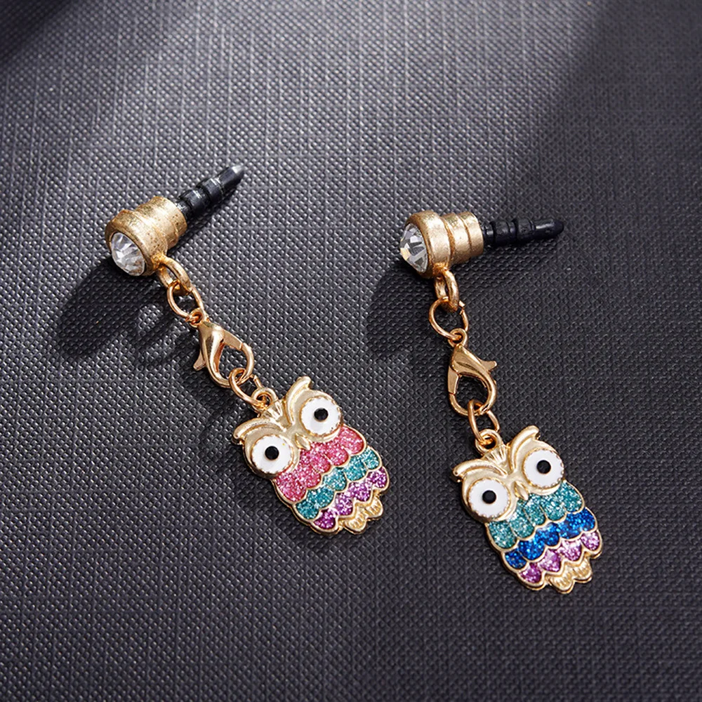 Enchufe piezas para auriculares, accesorio de aleación con diamantes de imitación, colgante de hueso de pescado, antipolvo, para teléfono de 35mm/1,38 pulgadas, 1 unidad