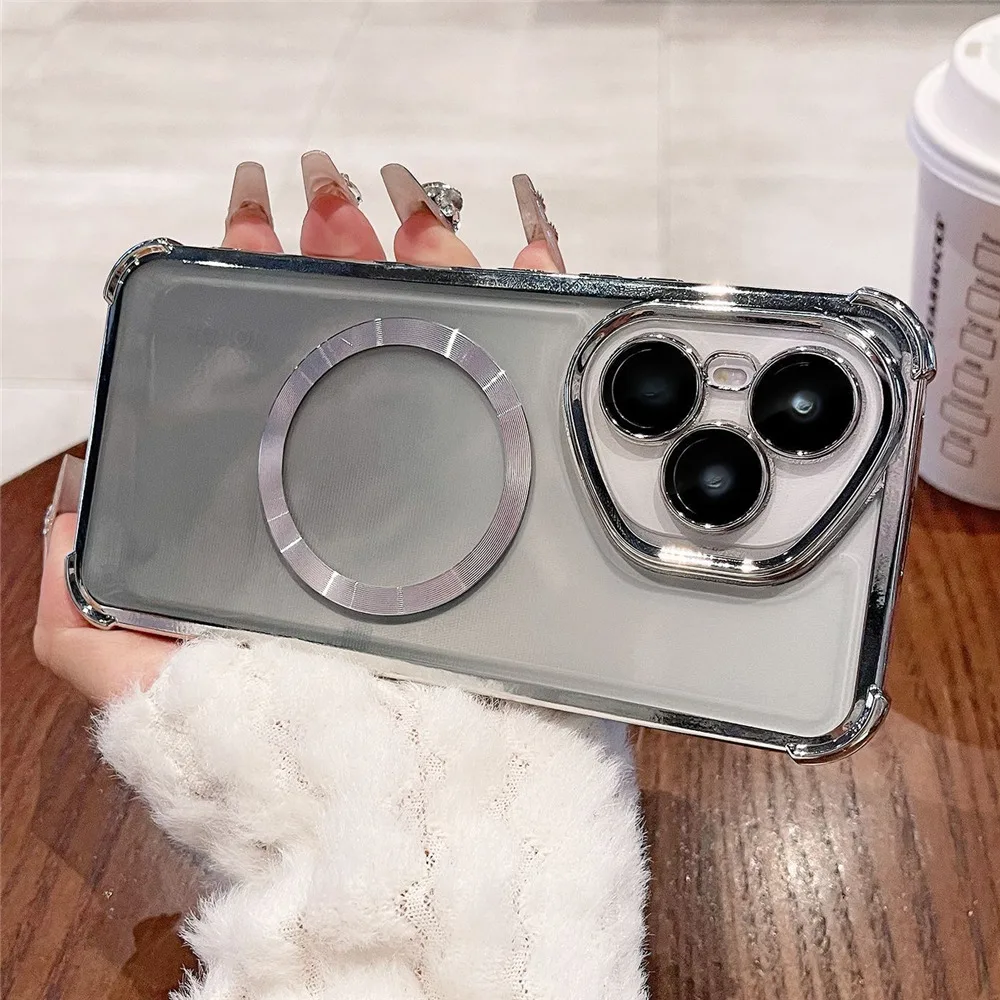 Para iPhone 17 Pro funda de lujo chapada a prueba de golpes funda suave magnética transparente para iPhone 17 16 15 14 13 12 11 Pro Max Plus 17 Air - imagen 3