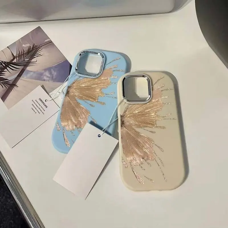 Funda de teléfono de mariposa dorada para VIVO Y22S, Y17S, Y21, Y21S, Y33S, Y16, Y36, Y15S, Y15A, V23, V29, V27, V25, V30 Pro, V29E, V27E - imagen 2